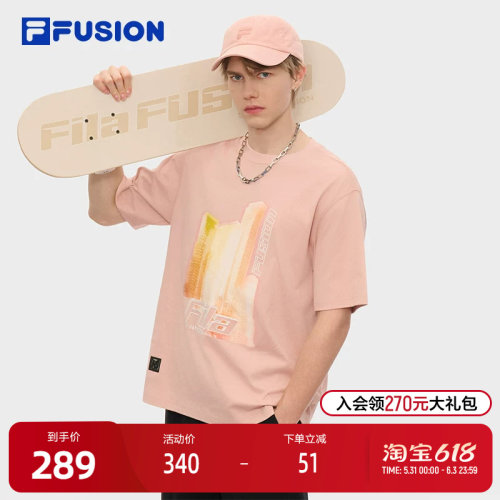 FILAFUSION潮牌男子短袖T