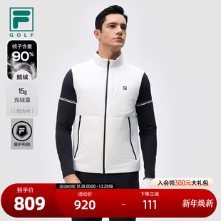 新款 羽绒马甲2024冬季 高尔夫运动立领保暖上衣 斐乐官方男士 FILA