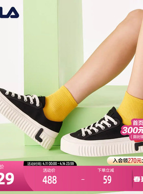 FILA斐乐帆布鞋女通透夏季百搭板鞋低帮休闲鞋小白鞋GEAR时尚女鞋