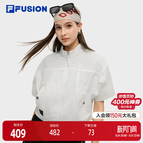 FILAFUSION斐乐女梭织短袖外套