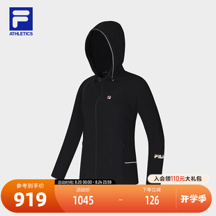 斐乐官方女士针织连帽外套2025夏新款 FILA 网球运动简约基础上衣