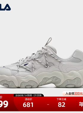 FILA 斐乐官方男鞋FLUID 6复古运动鞋2025冬季新款猫爪6代休闲鞋