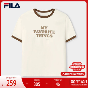 韩素希同款|FILA斐乐女短袖T恤女2025秋新款上衣含宠物服及帆布包