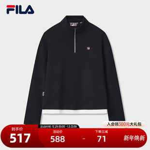 2025冬季 衫 新款 时尚 长T FILA 休闲半拉链修身 斐乐官方女子针织长袖