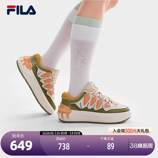 FILA 斐乐官方女鞋秋季新款板鞋萝卜鞋厚底面包鞋休闲鞋运动鞋子