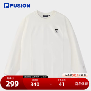 2024冬新款 FILA 衫 针织长袖 休闲宽松纯棉长T FUSION斐乐潮牌情侣款