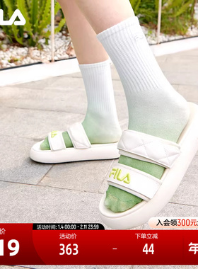 FILA斐乐女鞋运动拖鞋夏季厚底沙滩鞋DONUT魔术贴休闲鞋