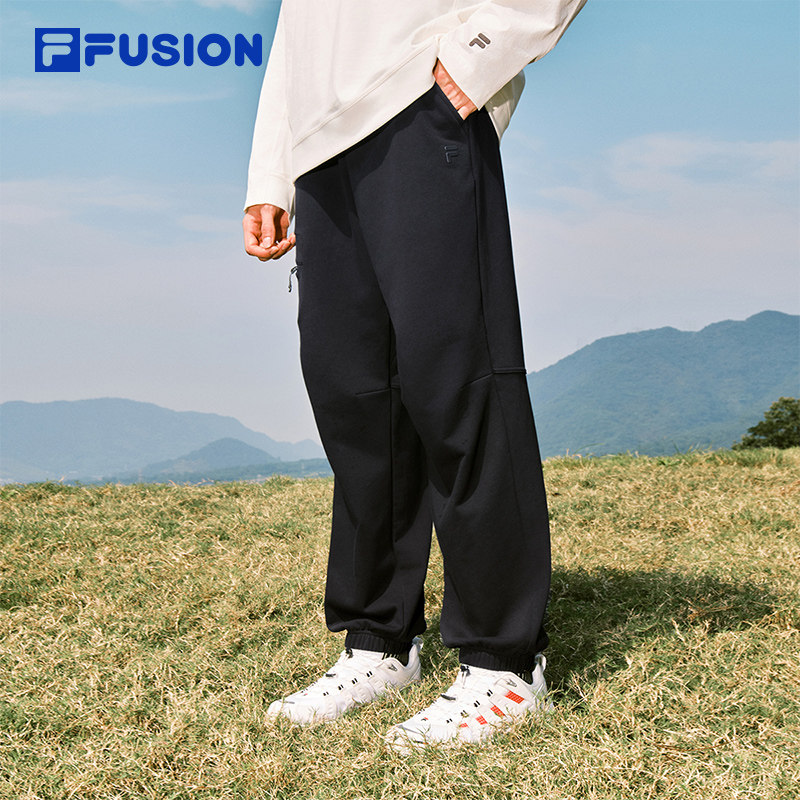 FILA FUSION斐乐潮牌针织长裤男2025冬季新款时尚休闲宽松收口裤