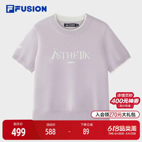 FILAFUSION斐乐女士短袖编织衫