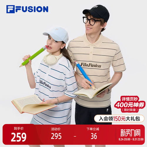 FILAFUSION斐乐针织短袖POLO衫