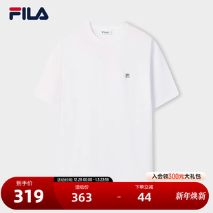 斐乐官方情侣款 新款 短袖 2025夏季 简约休闲纯棉宽松T恤 针织衫 FILA