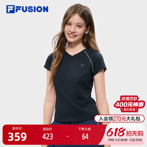 FILAFUSION斐乐女士针织短袖衫