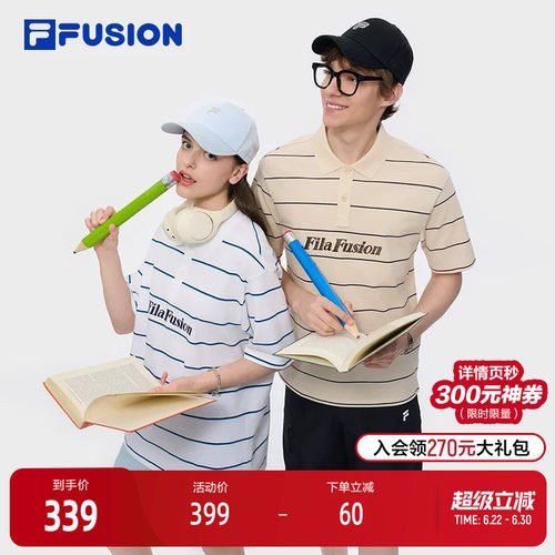 FILAFUSION斐乐针织短袖POLO衫