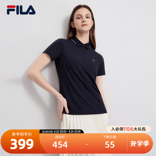 FILA斐乐女短袖 清凉舒适基础休闲通勤翻领上衣 POLO衫 夏季