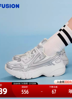 FILA FUSION斐乐潮牌女鞋CRED复古潮鞋2024夏季休闲跑步鞋运动鞋