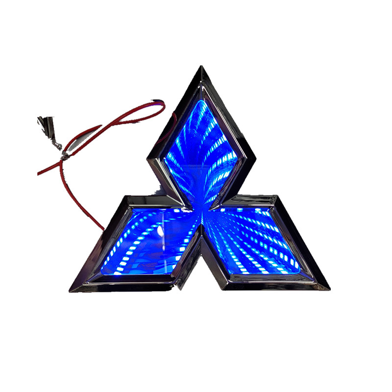 三菱标志发光车标灯led后标改装