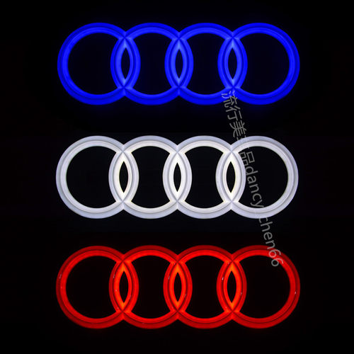 奥迪中网前标改装汽车动态流光灯