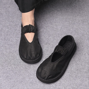 2025新款黑龟【100桑蚕丝香云纱】新中式国风老北京千层底布鞋女