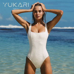 复古泳衣女2026款 swim法式 Yukari 度假连体泳装 何超莲同款