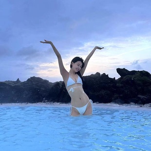 swim分体泳衣女海边度假绑带性感比基尼泳装 孙怡同款 Yukari