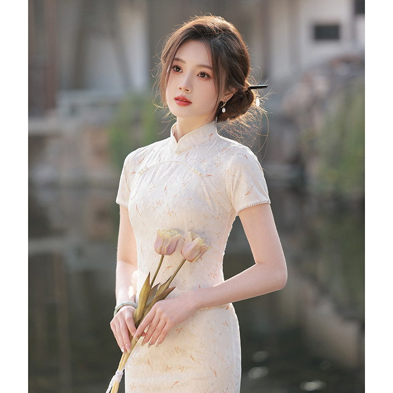小清新旗袍年轻款新款2025夏季短款改良连衣裙少女日常可穿小个子