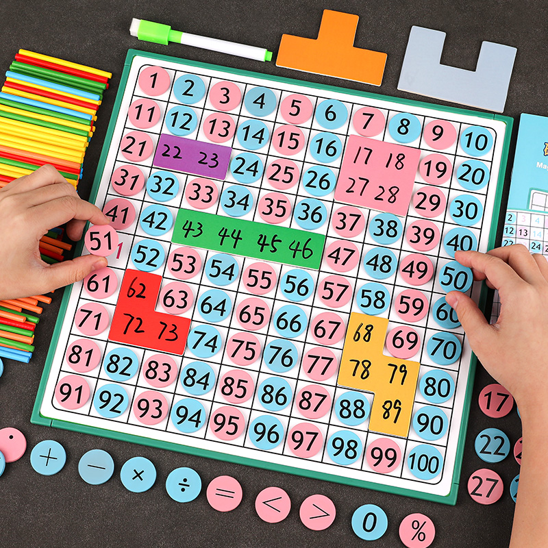 磁力性百数板蒙氏数学思维训练启蒙教具1到100数字表益智儿童玩具-封面