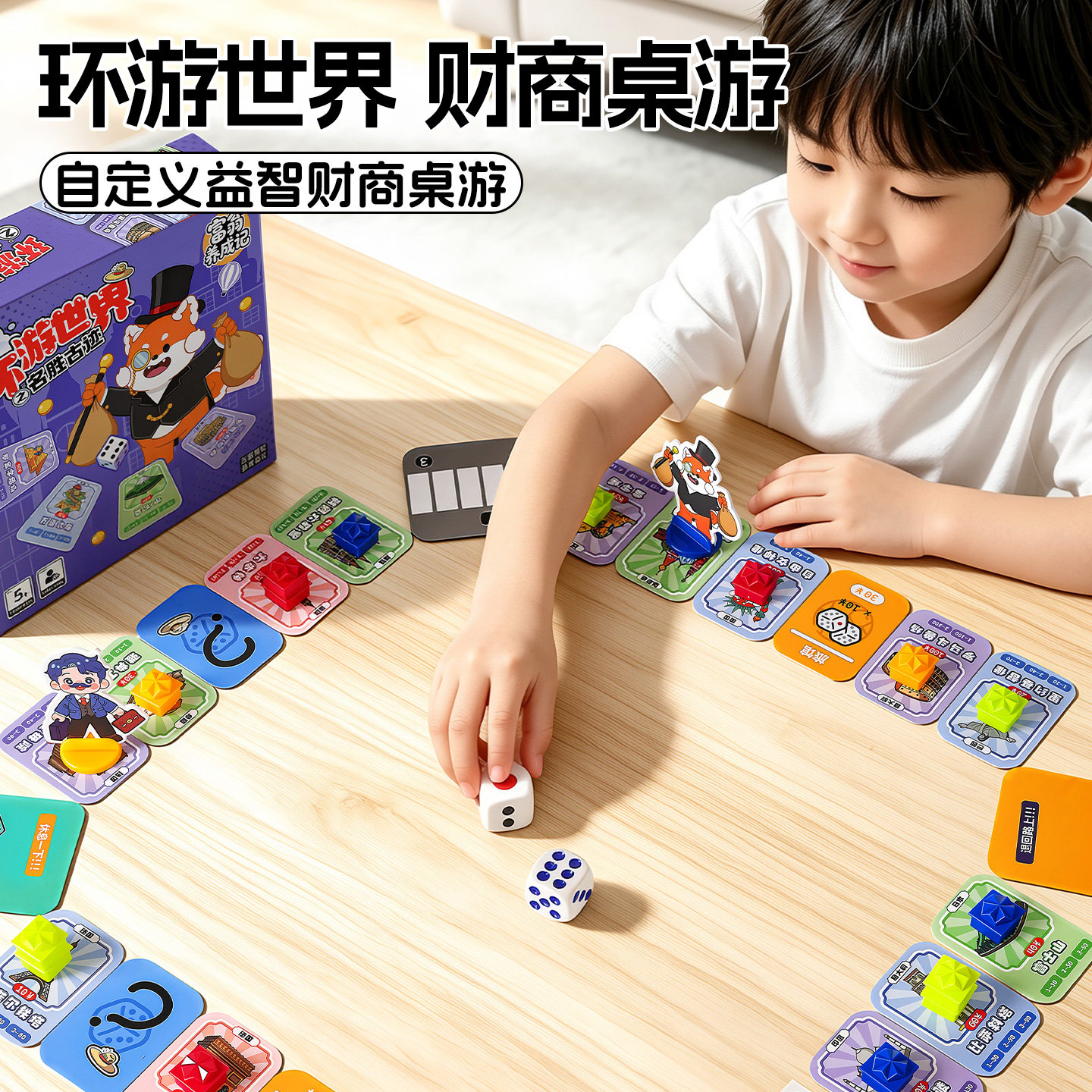 正版大富翁桌游成人儿童经典豪华版学生世界之旅游戏棋盘便携玩具