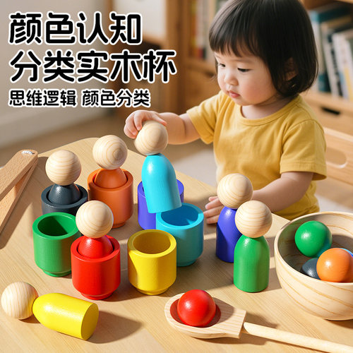 蒙氏早教颜色分类认知教具