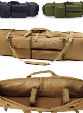 M249大菠萝玩具枪包有基底坐垫固定可装两支多功能斜挎枪包渔具包