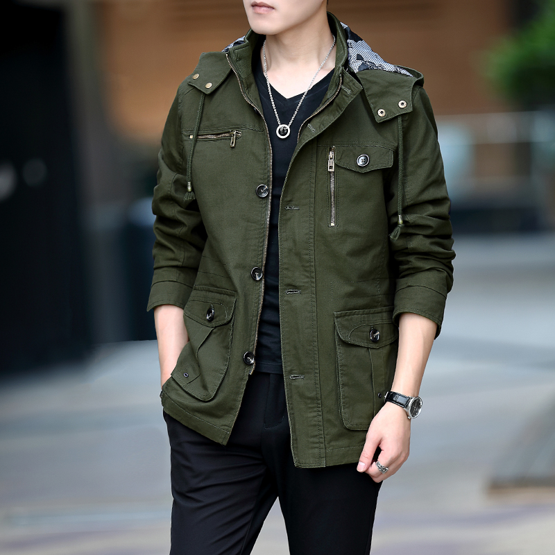 中长款军旅风衣夹克外套