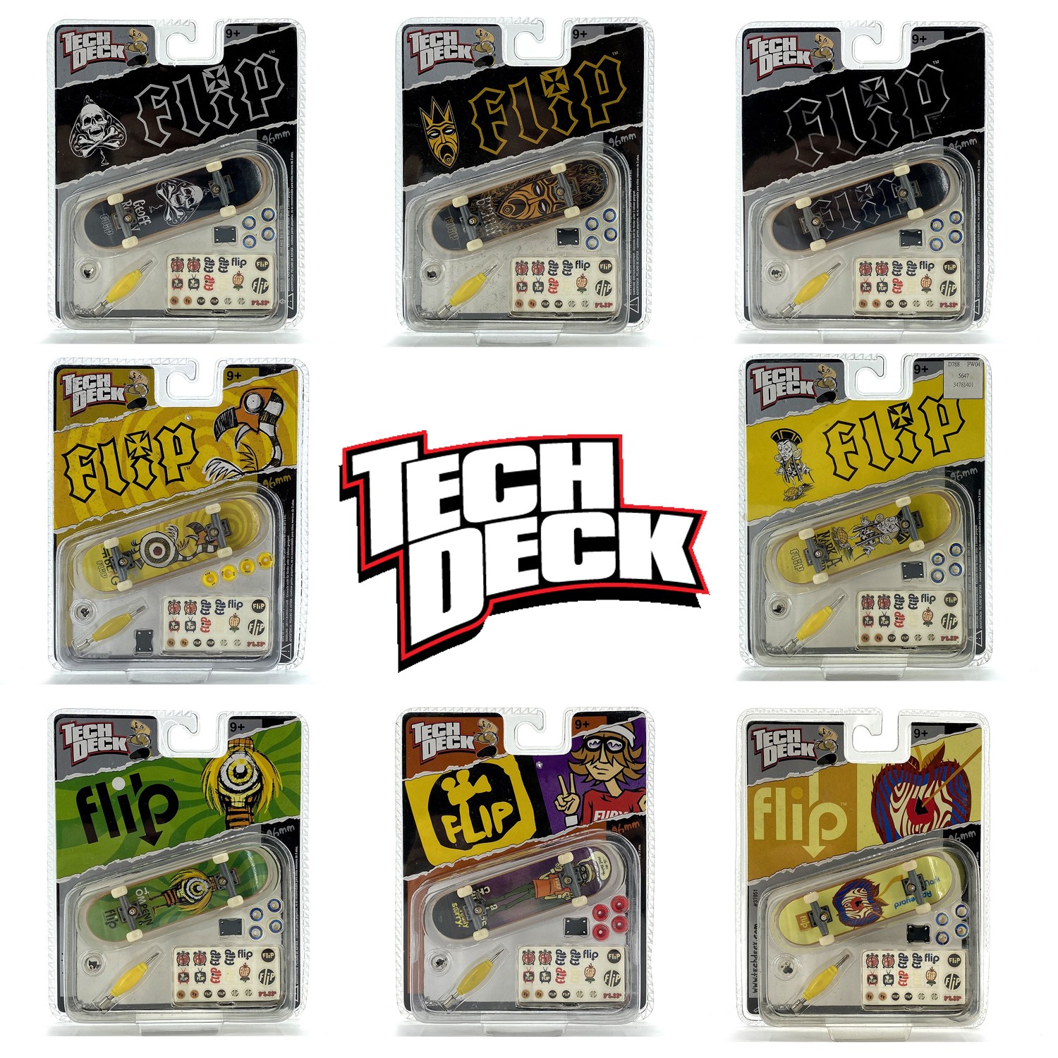 Tech Deck Flip fingerboard北美经典合金支架手指滑板玩具换轮装