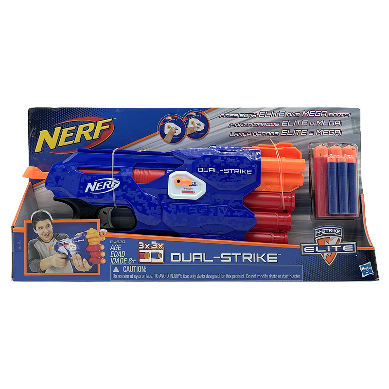 孩之宝nerf dual strike热火精英双击炮软弹枪双重发射器儿童玩具