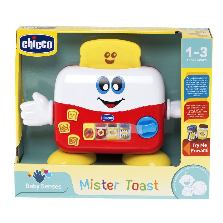 Chicco智高mister toast儿童音乐声效仿真吐司烤面包机过家家玩具