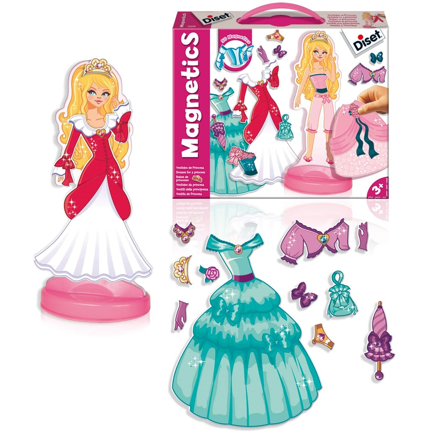 Diset magnetics女孩早教益智换装公主裙磁性贴创意儿童节日礼物