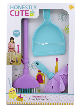HONESTLY CUTE伸缩调长短仿真扫帚簸箕抹布搞清洁儿童过家家玩具
