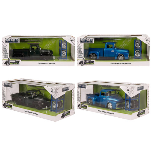 Just Trucks 雪佛兰福特皮卡车合金车模型车轮可换带工具1:24收藏