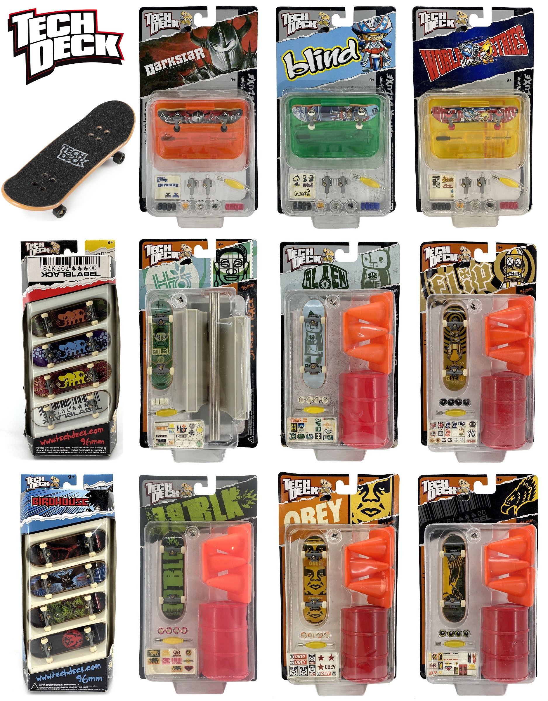 Tech Deck fingerboard 世嘉经典合金支架手指滑板磨砂换轮道具装