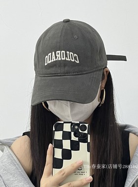 深顶大头围灰色帽子潮牌棒球帽男宽帽檐显脸小软顶鸭舌帽女加宽檐