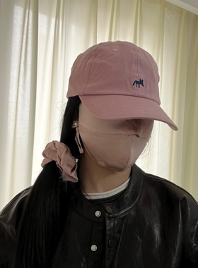 洋气又显白~玫瑰粉色刺绣狐狸棒球帽子男女宽檐显脸小鸭舌帽韩国