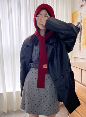 100%纯羊毛帽子女冬韩国博主同款时髦巴拉克拉法帽针织帽围巾一体