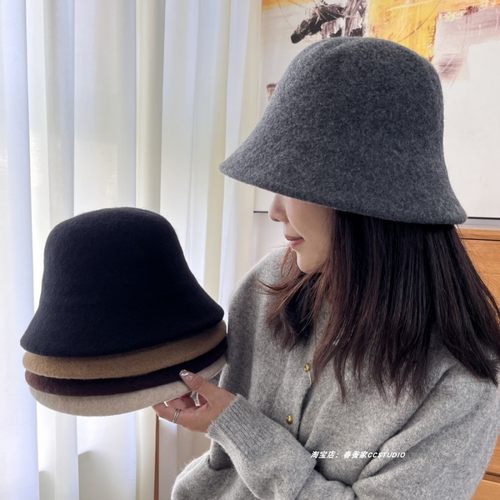 圆脸适合帽子11.6%羊绒88.4%羊毛