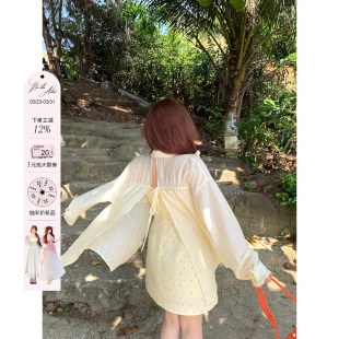 微胖大码 安妮不火 新款 女2024夏季 防晒衬衣 韩系宽松开叉设计衬衫