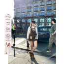 美式 微胖大码 背带裙 巴恩荒原蜡感做旧皮裙女2026春新款 安妮不火