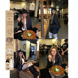 气质外套 微胖大码 安妮不火 柔而不塌机车风油画褶皱皮衣女秋新款