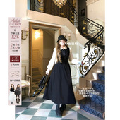 安妮不火优雅大小姐假两件经典 徽标裙女微胖大码 收腰学院风连衣裙