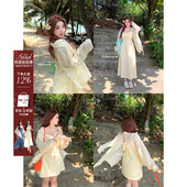 安妮不火 碎花吊带裙子 微胖大码 度假风花边连衣裙女2024夏季 新款