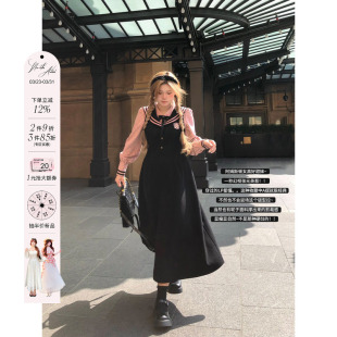 两件套装 安妮不火 微胖大码 女2025秋冬新款 学院风呢子连衣裙套装