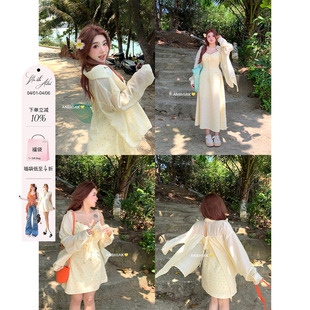 安妮不火 新款 微胖大码 碎花吊带裙子 度假风花边连衣裙女2024夏季