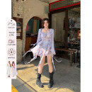 吊带裙子 微胖大码 安妮不火 氛围感油画碎花雪纺裙女2026春夏新款