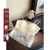 安妮不火 带胸垫高弹蕾丝瑜伽服里料吊带女微胖大码 纯欲内搭美背